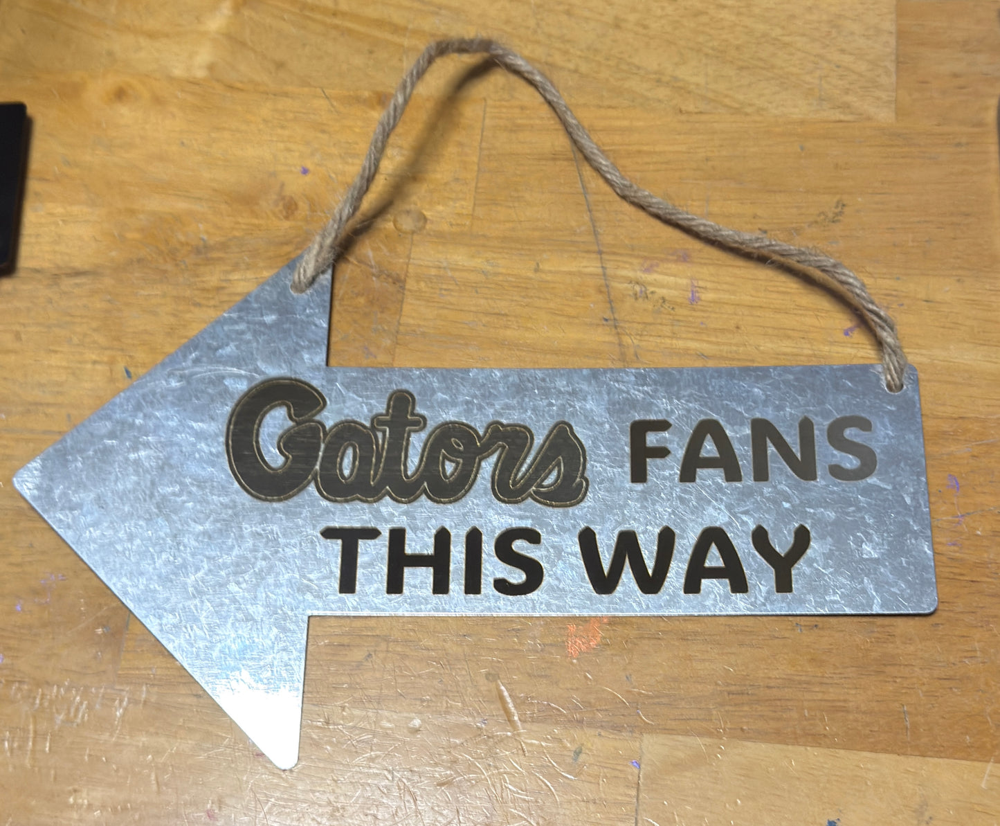 University of Florida Gators “Gators Fans This Way” Metal Wall Sign (9” x 6”)