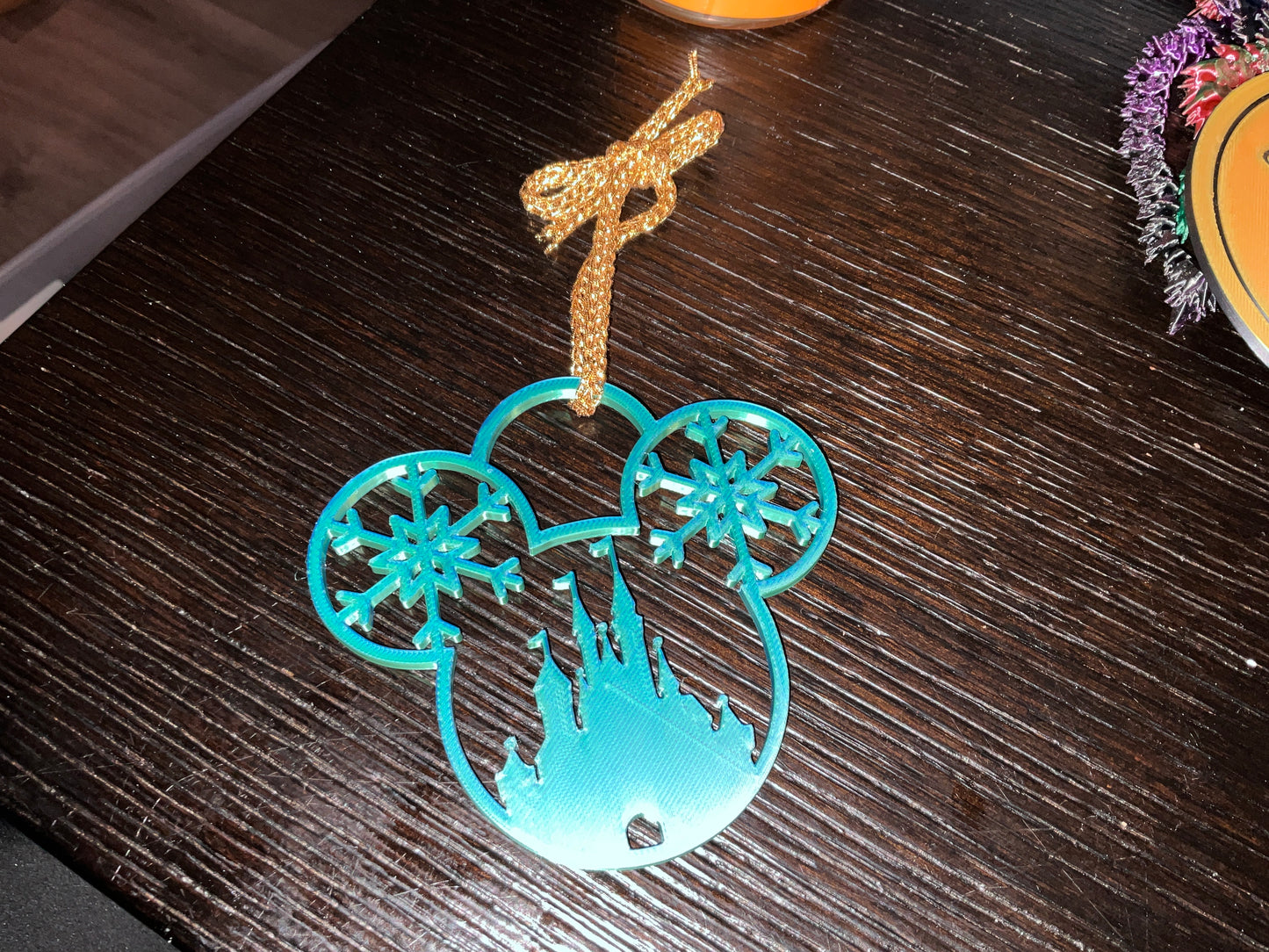 Mickey Cinderella Castle 3D Printed Christmas Ornament