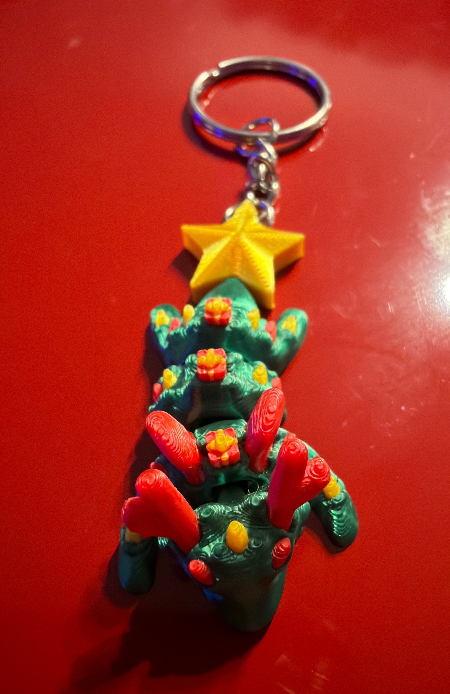 Christmas Tree Dragon 3D Printed Keychain