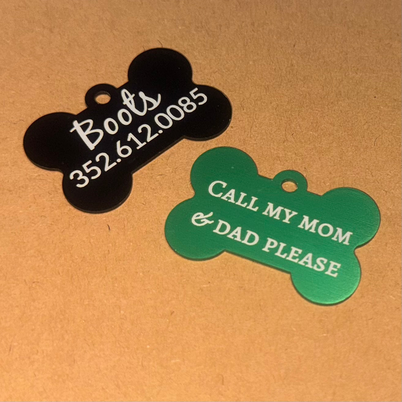 Custom Metal Dog Tags Laser Engraved - Double Sided