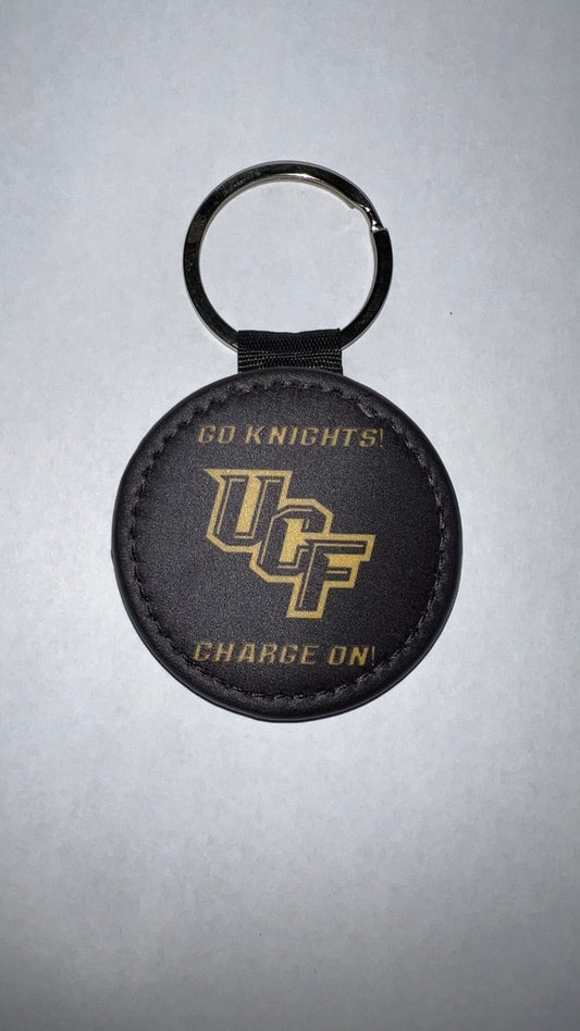UCF Go Knights! Charge On! Leather Keychain
