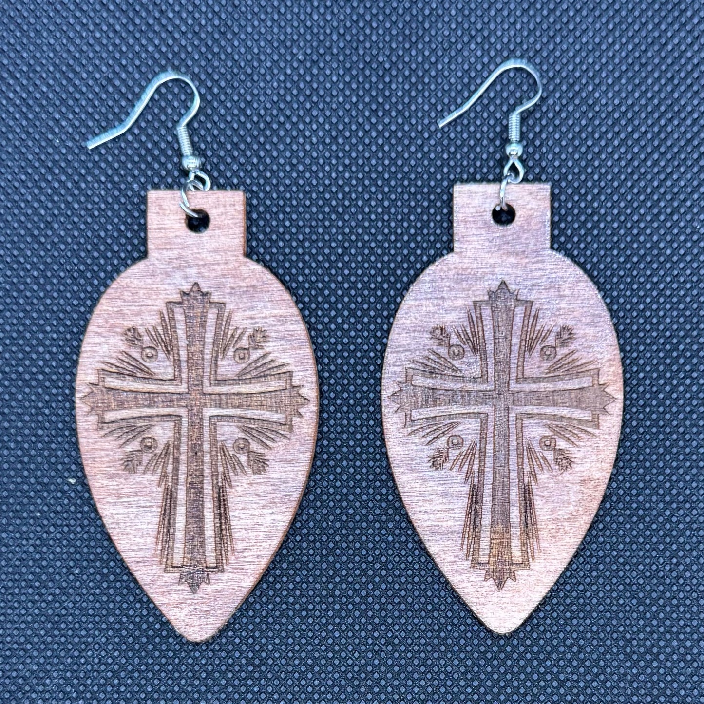 Tear Drop Cross & Scriptural Inspirational Earrings