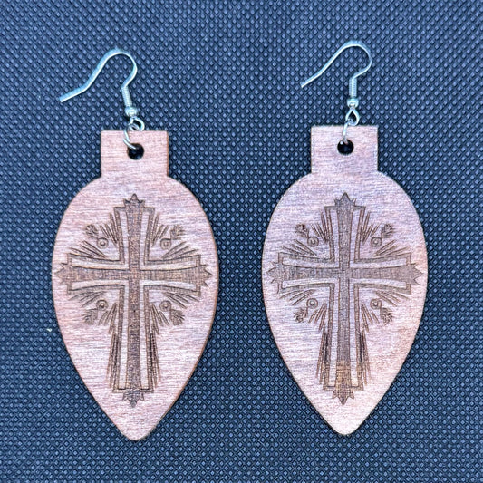 Tear Drop Cross & Scriptural Inspirational Earrings