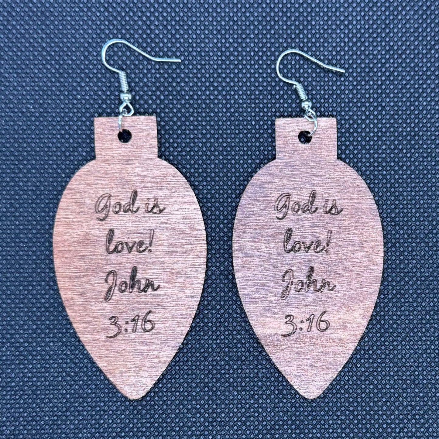 Tear Drop Cross & Scriptural Inspirational Earrings