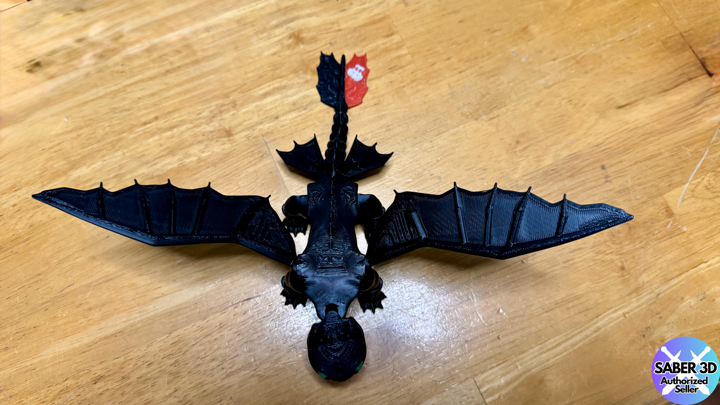 3D Printed Flexi Toothless and Light Fury
