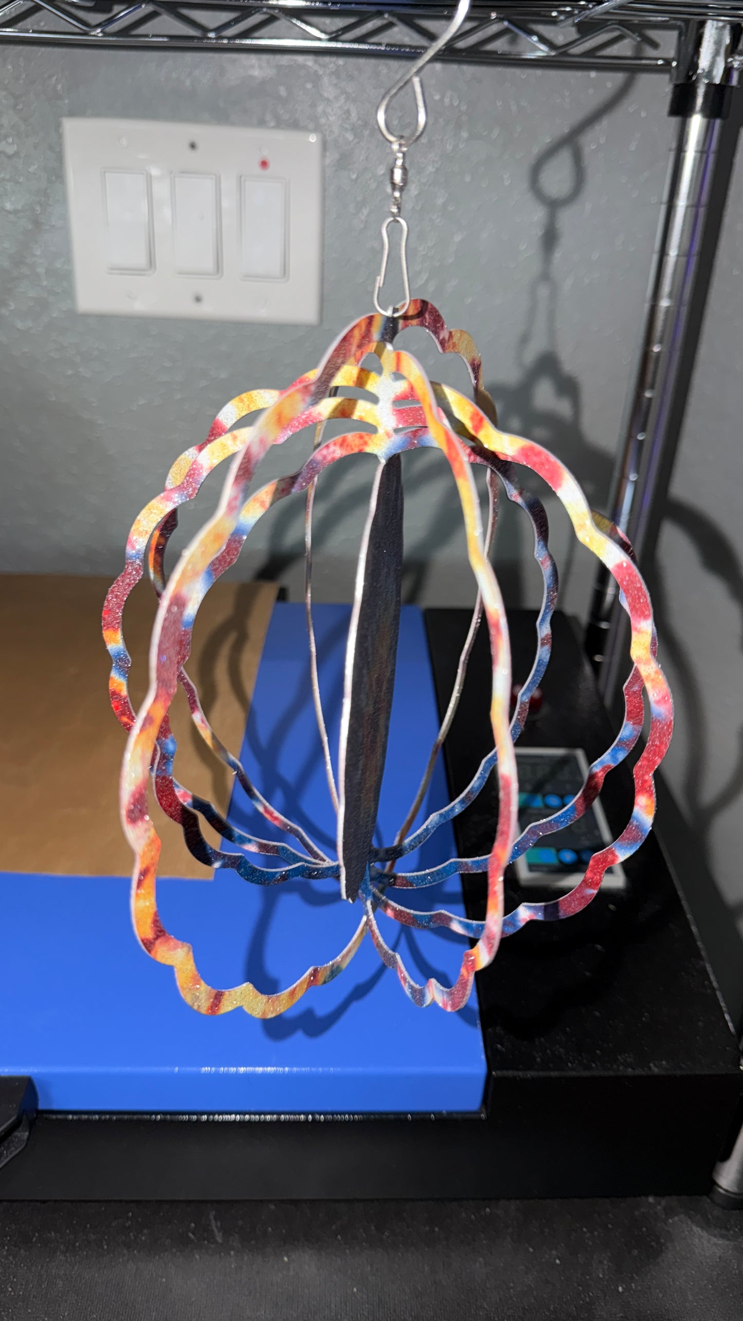 Outdoor Wind Spinner Tie Dye Theme with Glitter