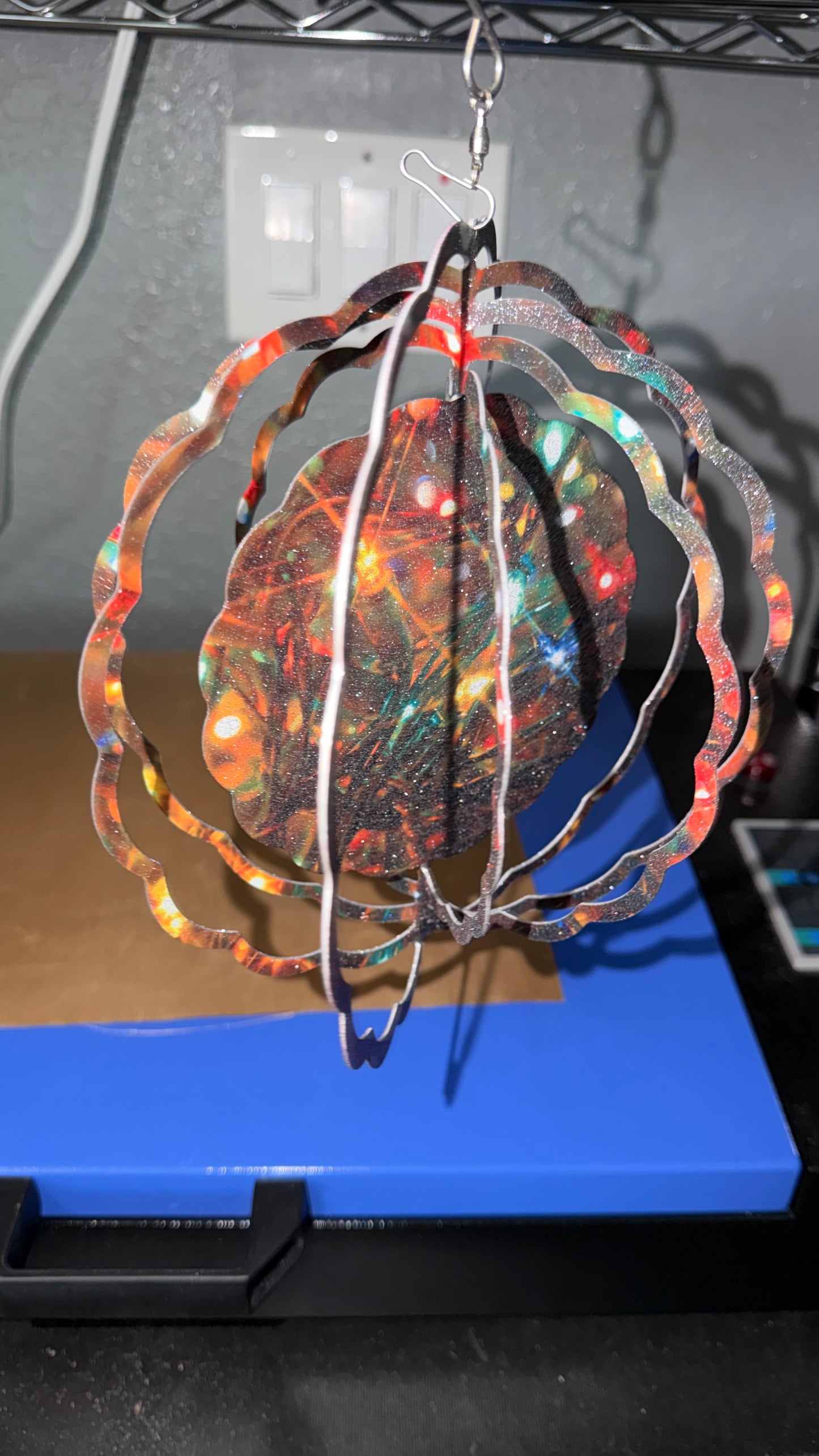 Outdoor Wind Spinner Christmas Lights Theme with Glitter
