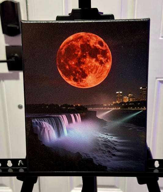 Blood Moon Over Niagara Canvas Print