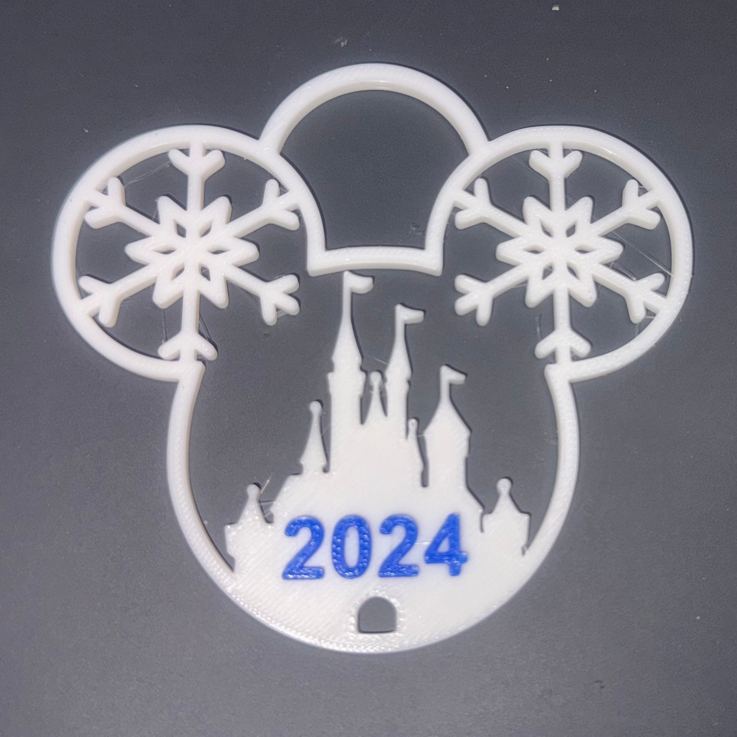 Mickey Cinderella Castle 3D Printed Christmas Ornament