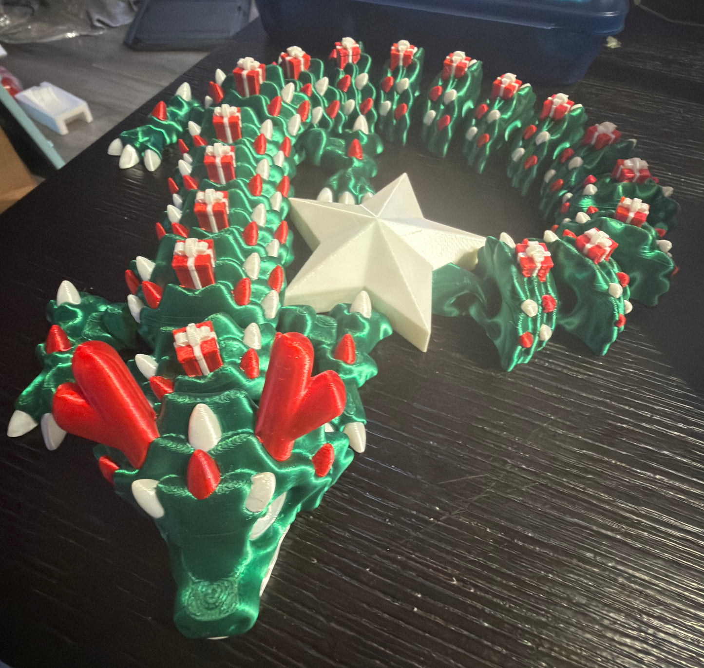 Christmas Tree Articulated Flexi Dragon (23" long)