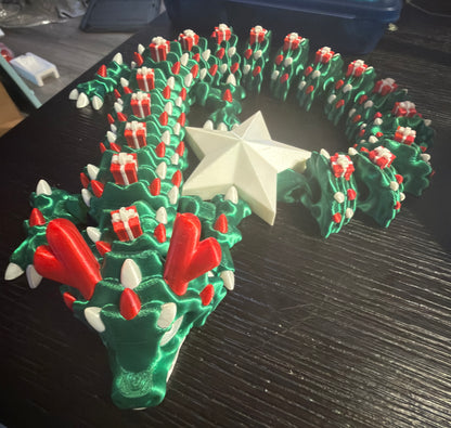 Christmas Tree Articulated Flexi Dragon (23" long)