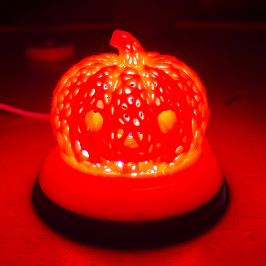 3D Printed Jack ‘O Lantern Halloween Multi-Color Light Home Office Decor - 3" tall (base to stem) / 4" wide (at the base)