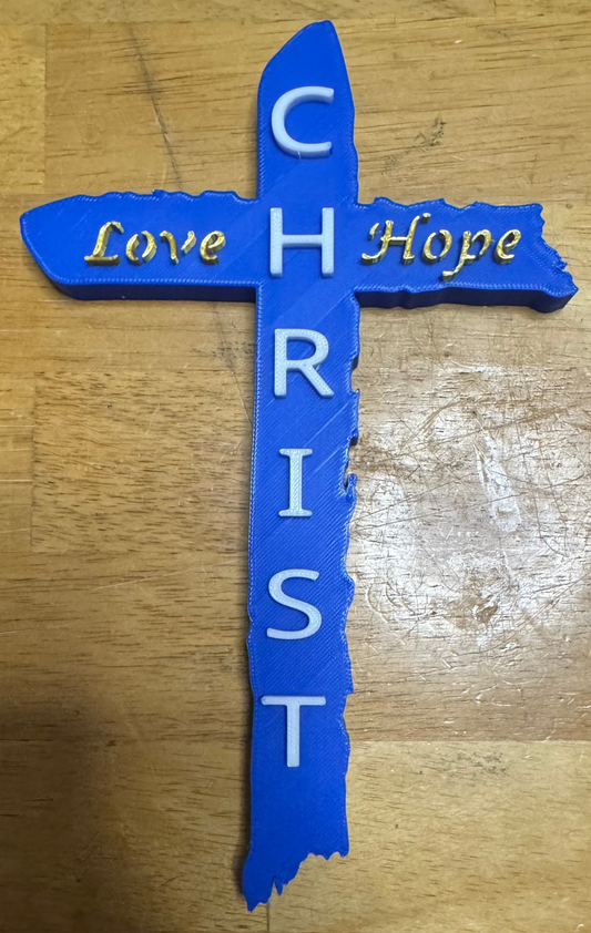 Cross - Christ Love Hope - 3D Printed