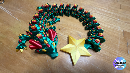 Christmas Tree Articulated Flexi Dragon (23" long)