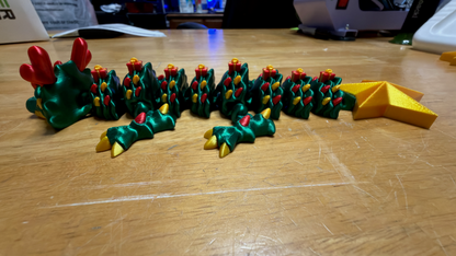 Baby Christmas Tree Articulated Flexi Dragon (10" long)