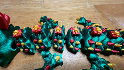 Baby Christmas Tree Articulated Flexi Dragon (10" long)