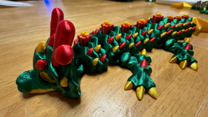 Baby Christmas Tree Articulated Flexi Dragon (10" long)
