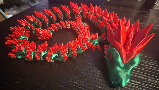 24” Crystal Articulated 3D Printed Dragon