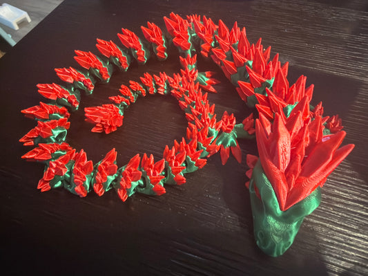 24” Crystal Articulated 3D Printed Dragon