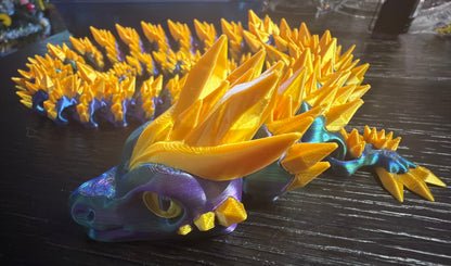 24” Crystal Articulated 3D Printed Dragon