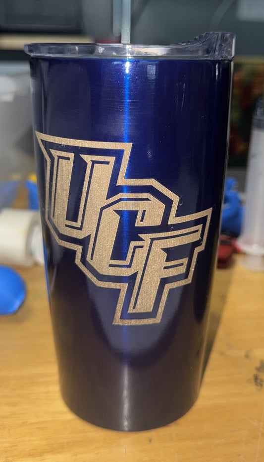 UCF Knights Knightro Metal Laser Engraved 20 oz Tumbler