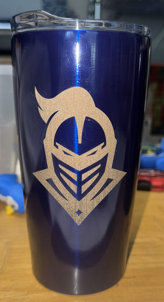 UCF Knights Knightro Metal Laser Engraved 20 oz Tumbler