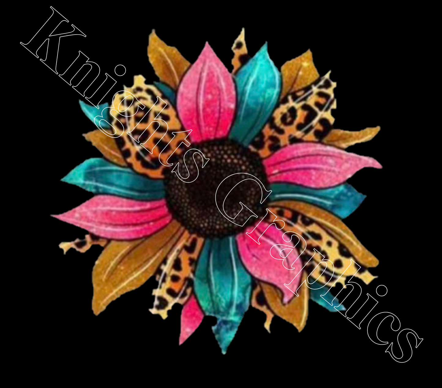 Leopard Sunflower 20 oz Tumbler Downloadable Design