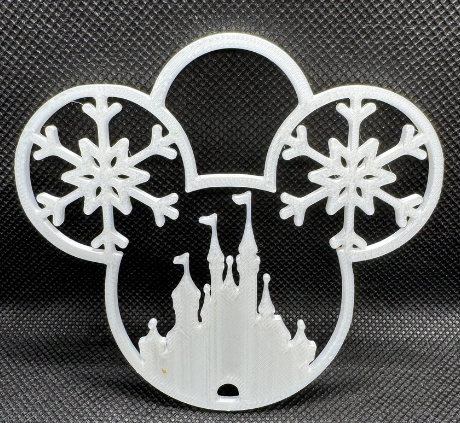 Mickey Cinderella Castle 3D Printed Christmas Ornament