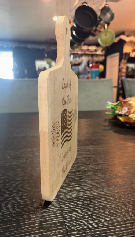 Land of the Free Home of the Brave Bamboo Cutting Board