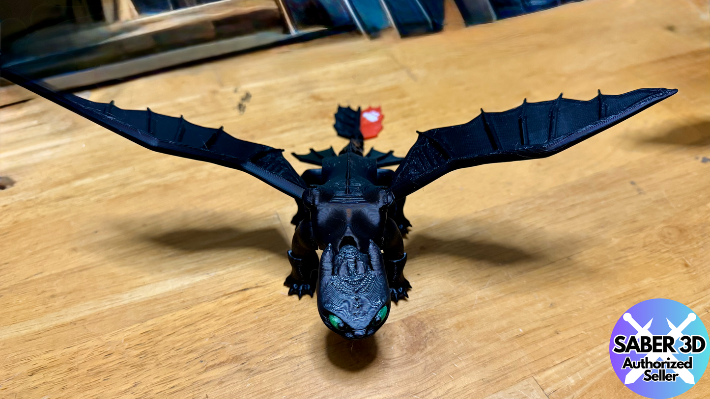 3D Printed Flexi Toothless and Light Fury