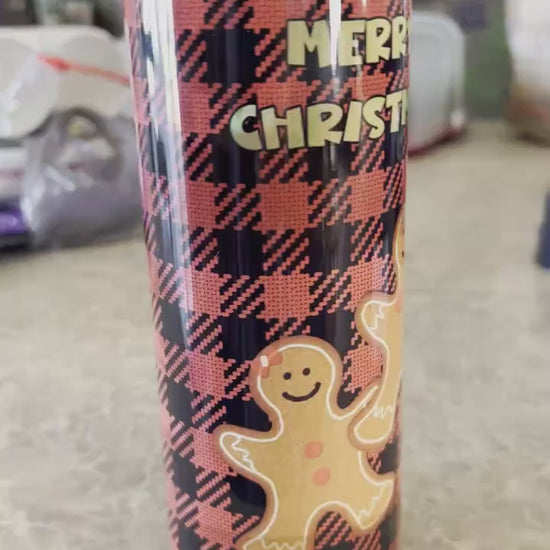 Merry Christmas Gingerbread Men 20 oz Skinny Tumbler