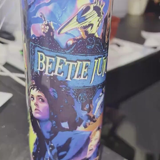 Beetlejuice 20 oz Metal Skinny Tumbler