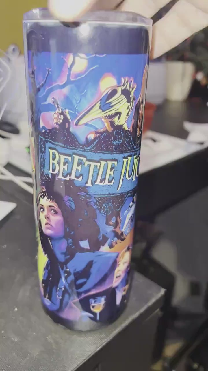 Beetlejuice 20 oz Metal Skinny Tumbler