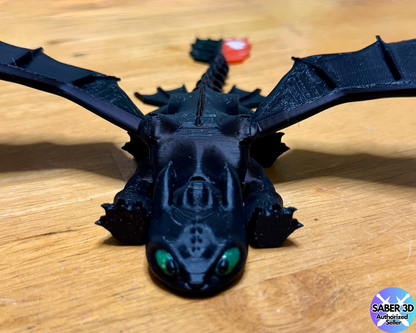 3D Printed Flexi Toothless and Light Fury