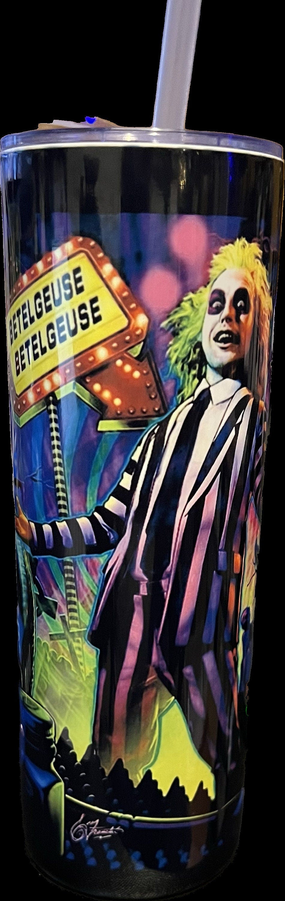 Beetlejuice 20 oz Metal Skinny Tumbler