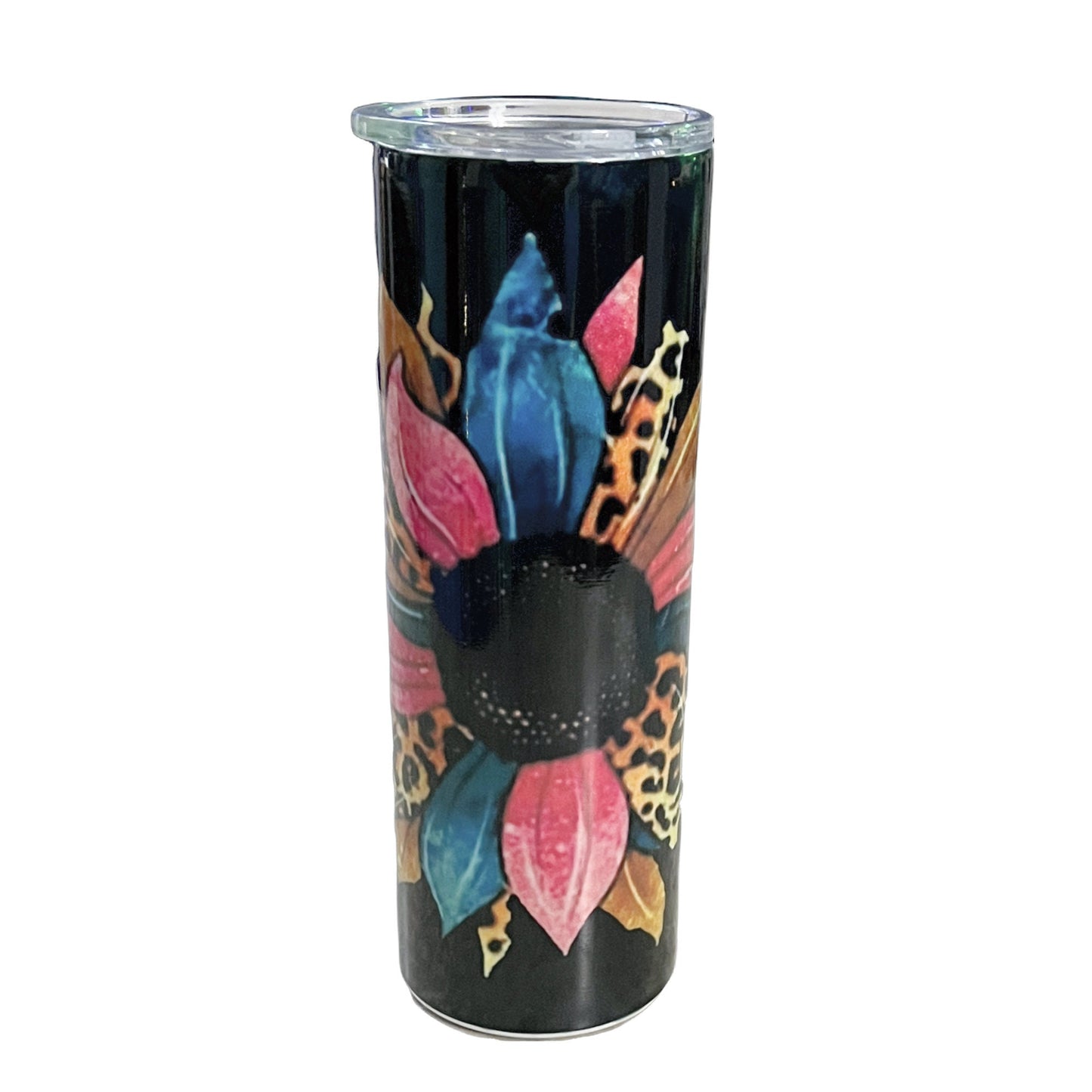 Leopard Sunflower 20 oz Skinny Tumbler